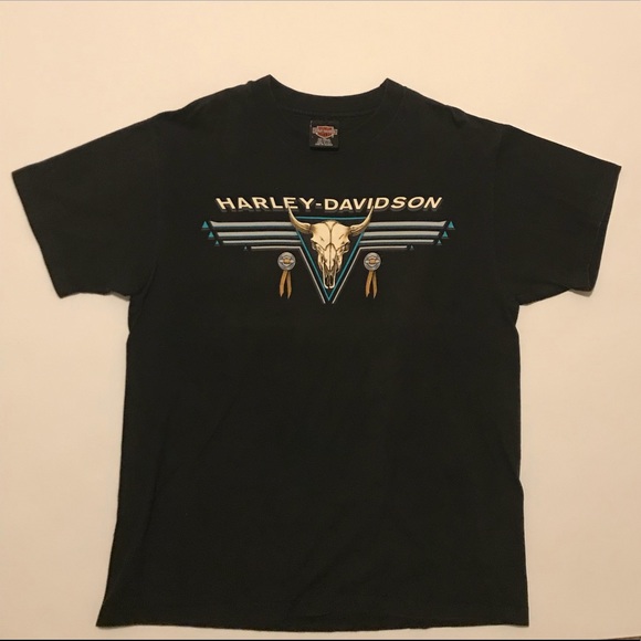 Vtg Harley Davidson T Shirt 1 Stitched 2 Sided LA - Picture 1 of 7
